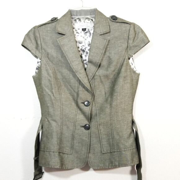 Tahari Arthur Levine linen blend blazer jacket 4 - Picture 3 of 11